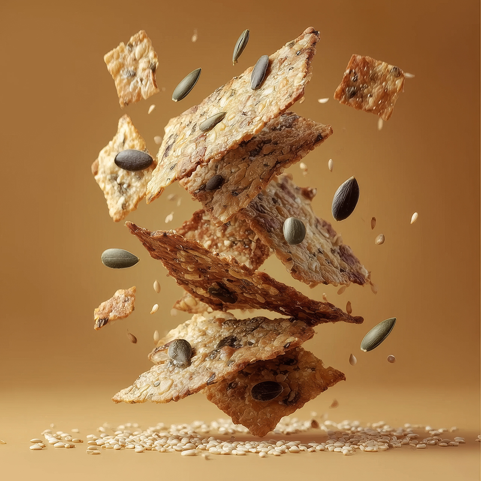 Hrskavi krekeri sa sjemenkama bundeve i sezama